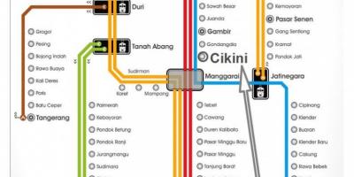 Jakarta railway mapě