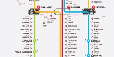 Příměstské linky Jakarta mapa