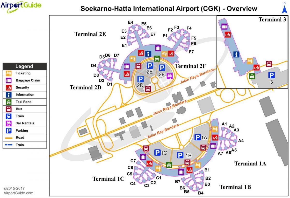 Jakarta mezinárodní letiště mapě