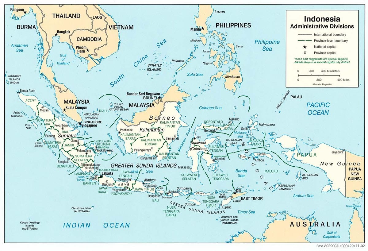 Jakarta indonésie mapa světa