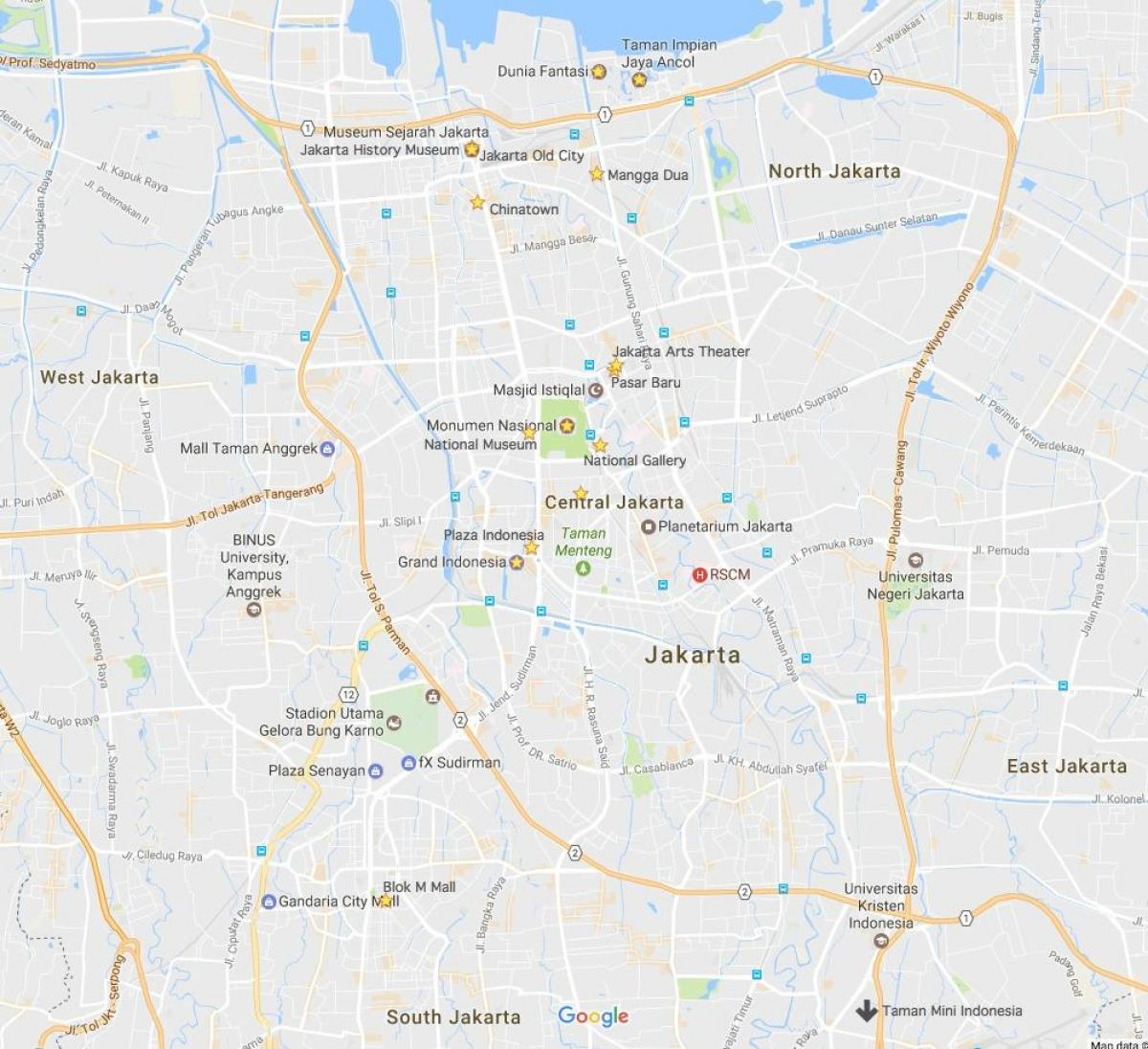 mapa Jakarta noční život