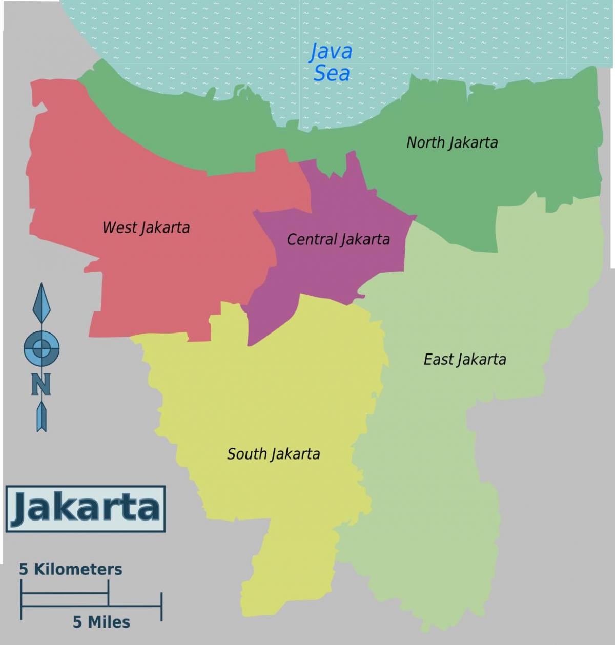 mapa Jakarta okresů