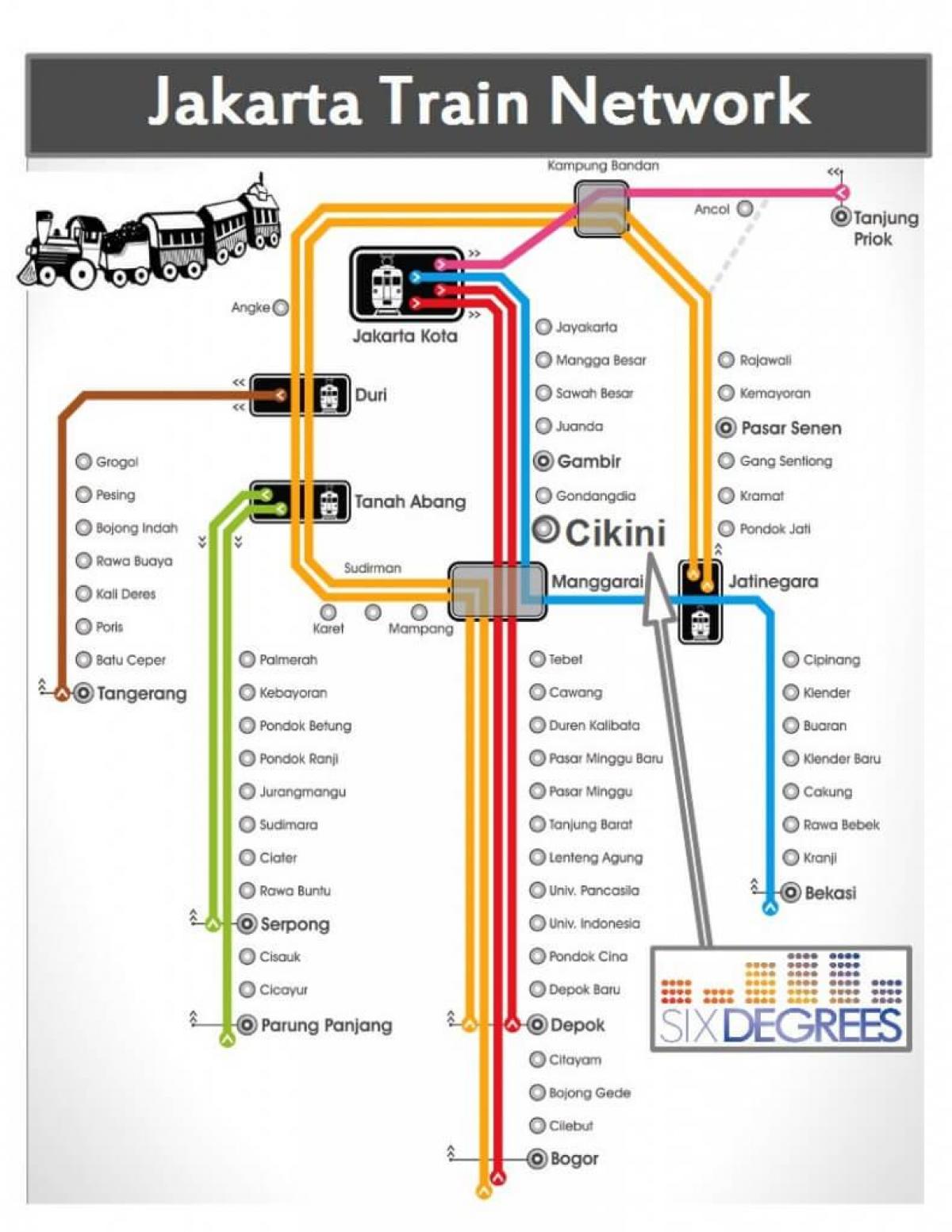 Jakarta railway mapě