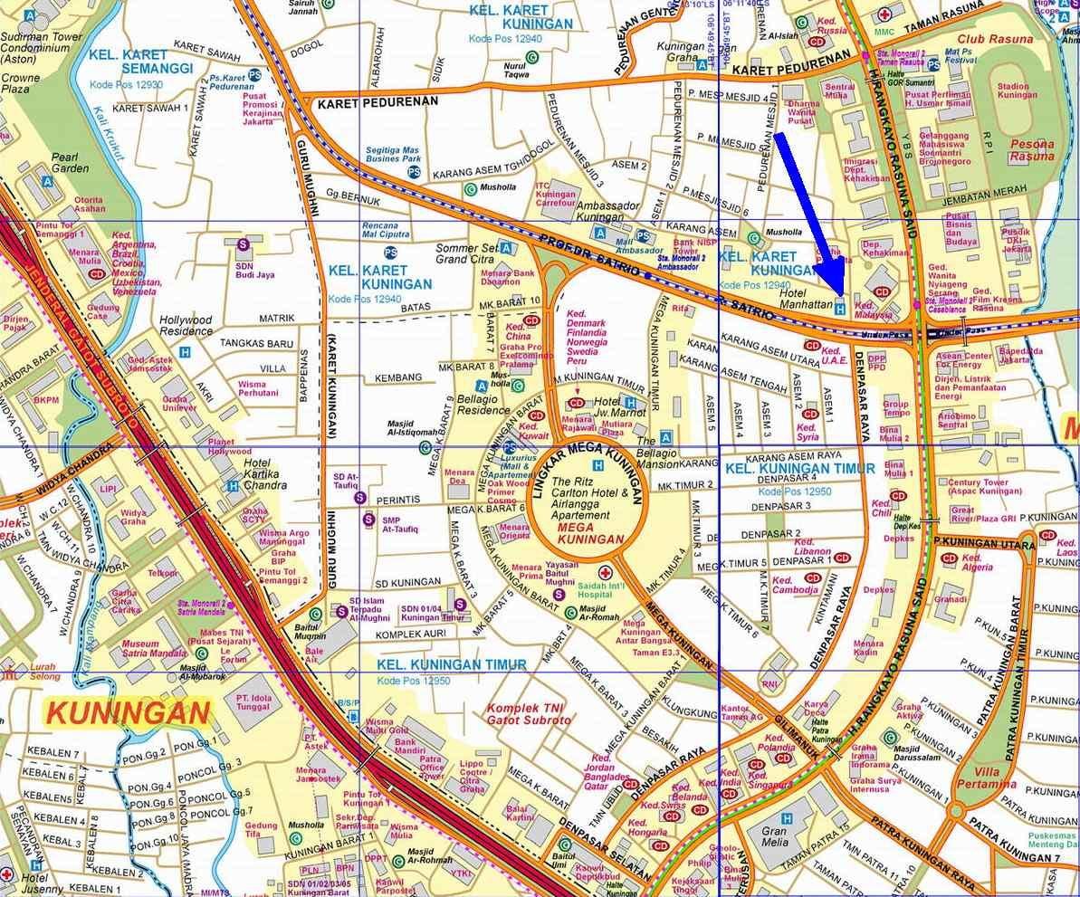 mapa jižní Jakarta