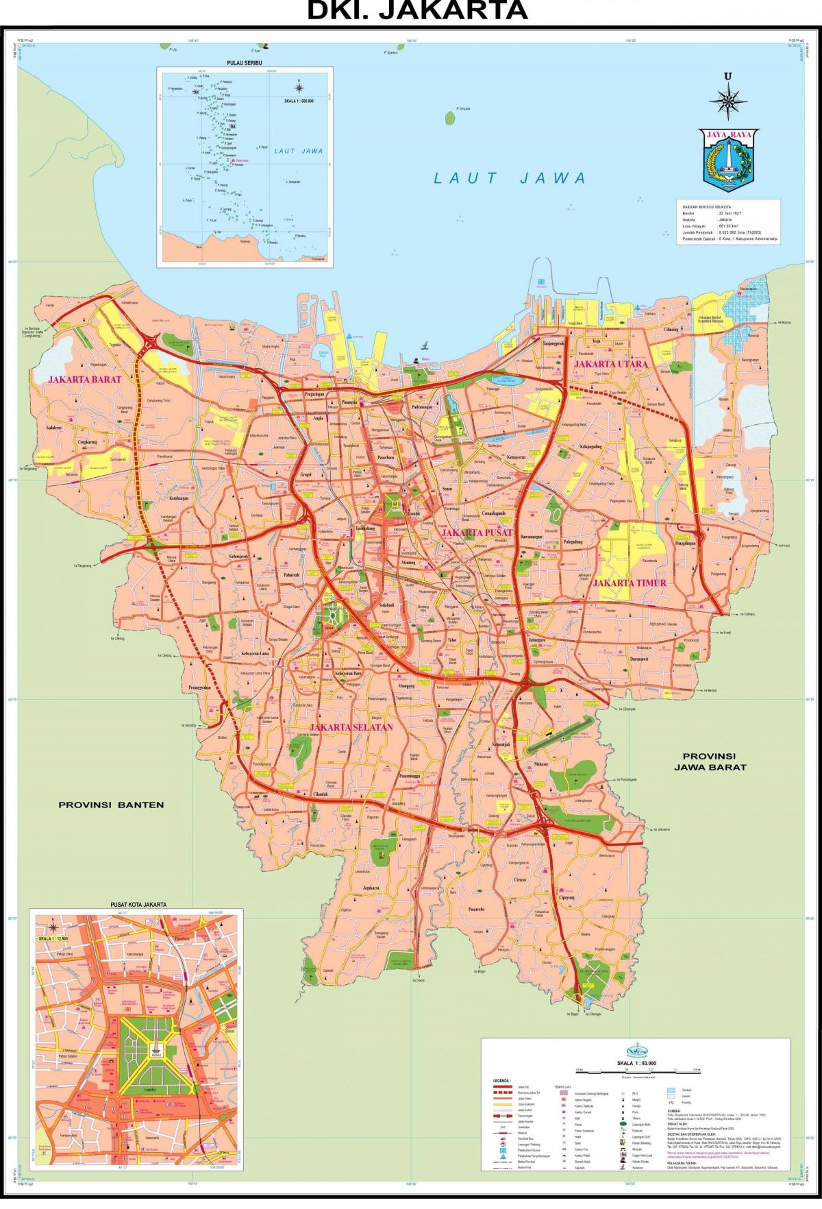 centrální Jakarta mapa