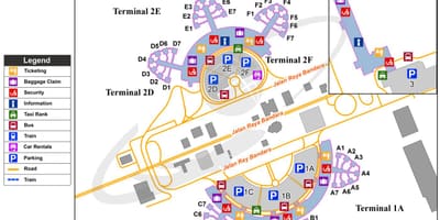 Jakarta mezinárodní letiště mapě